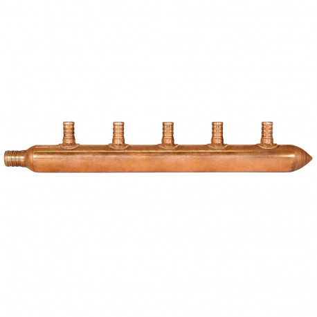 3/4 PEX Crimp × Spin Closed Copper Manifold 5 Outlets w/ 1/2 PEX Crimp Outlets 3/4 PEX Crimp × Spin Closed Copper Manifold 5 Outlets w/ 1/2 PEX Crimp Outlets